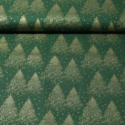 Weihnachtspopeline Tannenwald Tannengrün Gold