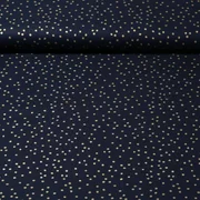 Weihnachtspopeline Tupfen Navy Gold