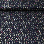 Weihnachtspopeline Weihnachtsbäumchen Navy Gold