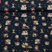 Weihnachtspopeline Weihnachtsmann und Rentiere Navy