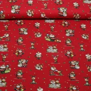 Weihnachtspopeline Weihnachtsmann und Rentiere Rot