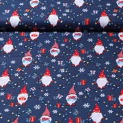 Weihnachtspopeline Wichtel Lichterkette Navy