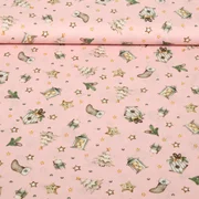 Weihnachtspopeline Wintermotive Rosa