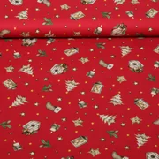 Weihnachtspopeline Wintermotive Rot