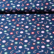Weihnachtspopeline Zuckerstangen Blau