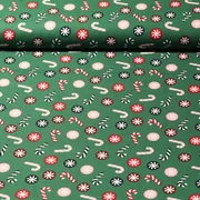 Weihnachtspopeline Zuckerstangen Grün