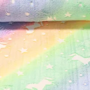 Wellnessfleece Leuchtend Einhörner Multicolor