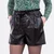 Stretchleder Schwarz zum Nähen von Hot Pants