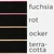 Gummiband 40 mm mit butem Rand, fuchsia, rot, ocker, terracotta