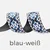 Gurtband Ethno, 48mm, Meterware, blau-weiß
