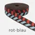 Gurtband Herringbone, 38mm, Meterware, rot-blau