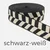 Gurtband Herringbone, 38mm, Meterware, schwarz-weiß