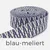 Gurtband ZickZack, 38mm, Meterware, blau-meliert
