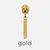 Metall Zipper 4 Stück gold 6,5mm Raupe