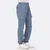Schnittmuster Cargoshose mit Taschen aus Trenchcoatstoff hellblau