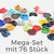 Kordelstopper Kunststoff 2-Loch Mega-Set mit 76 Stück