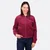 Schnittmuster Blouson aus Cordstoff weinrot nähen