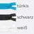 Reißverschluss Nahtverdeckt 25 cm, türkis, schwarz, weiß