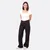 Schnittmuster Wide-Leg Jeanshose aus Hosenjeans Schwer Uni Schwarz