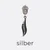 Zipper mit Blatt-Anhänger in Silber