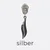 Zipper mit Blatt-Anhänger in Silber