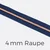 Reißverschluss Meterware Metallisiert Kupfer 4mm Marine D40