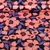  Baumwollsatin Blüten Navy Lachs