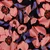  Baumwollsatin Blüten Navy Lachs