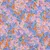  Viskose Satin  Digitaldruck Blumenmeer Blau Orange