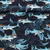 Badeshorts-Stoff Haie Navy 