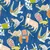 Baumwoll-Canvas Hugo & Hilda Wilde Tiere Jeansblau