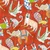 Baumwoll-Canvas Hugo & Hilda Wilde Tiere Rot