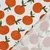 Baumwoll-Canvas Orangen Weiß