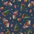Baumwoll-Canvas Santa Weihnachtsbäume Navy