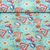 Baumwoll-Webware Blumen Boho Eisblau