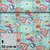 Baumwoll-Webware Blumen Boho Eisblau