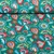 Baumwoll-Webware Blumen Boho Smaragdgrün