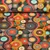Baumwoll Webware Mandalas Schwarz Ocker