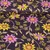 Baumwollvoile Blumenranken Aubergine