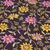 Baumwollvoile Blumenranken Aubergine