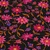 Baumwollvoile Blumenranken Schwarz