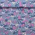 Beschichtete Baumwolle Blumen Jeansblau