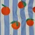 Beschichtete Baumwolle Orangen Blau