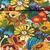 Beschichtete Baumwolle Schmetterlinge und Blumen Multicolor