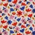 Bio Baumwoll-Popeline Jennifer Bouron Blumen Natural Blau