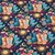 Bio Baumwoll Satin "Western Fairy Tales" Cowgirls Blau