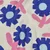 Bio Musselin Jennifer Bouron Blumen Ecru Blau