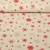 Canvas Schneekristalle Beige Leinenlook Rot