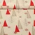 Canvas Weihnachtsbäume Beige Leinenlook Rot