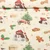 Jacquard-Canvas Schneemänner Leinenlook Lurex Ecru Gold 